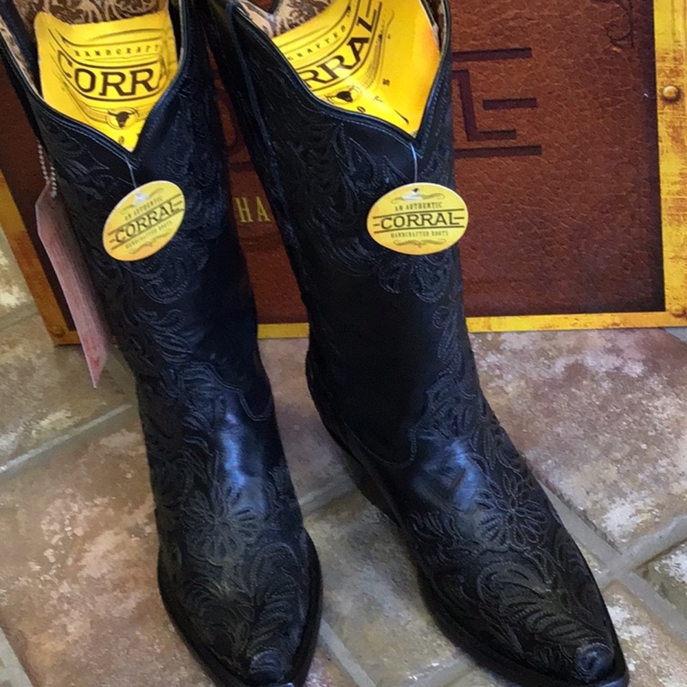 Black corral cowboy boots